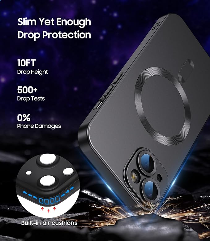 Magnetic for iPhone 14 Case Slim Soft Silicone Bumper Shockproof Metallic - Image 4