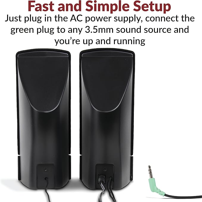 Cyber Acoustics CA-2014 Computer Speakers, Full Stereo Sound, Convenient - Image 3