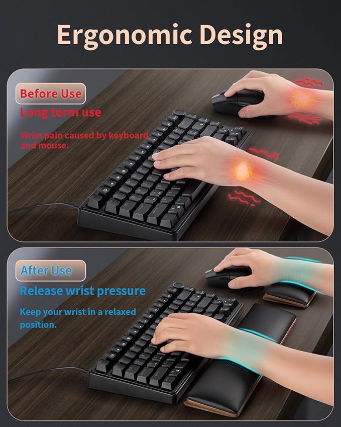 ASFSKY Keyboard and Mouse Wrist Rest Set - Image 3