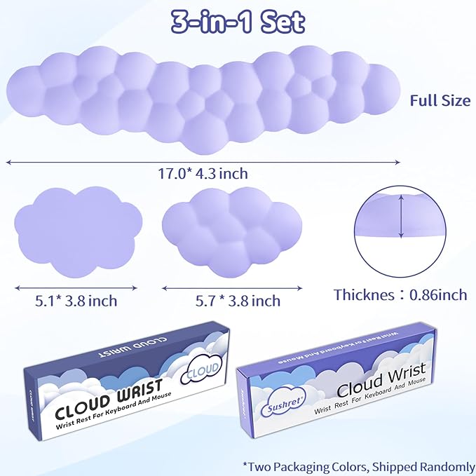 Cloud Wrist Rest for Keyboard and Mouse, Memory Foam PU Leather Keyboard Wrist - Image 7
