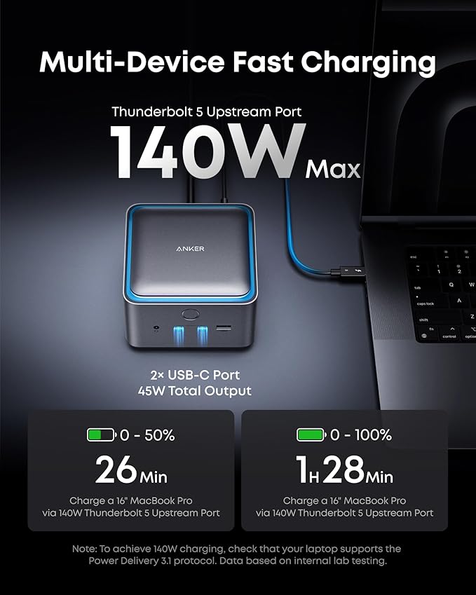 Anker Prime TB5 Docking Station, 14-in-1 Thunderbolt 5 Dock - Image 3