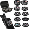 Cell Phone Camera Lens Kit, 11 in 1 Super Wide Angle+ Macro+ Fisheye Lens by Godefa