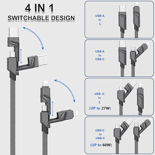 4-in-1 USB C Cable for Lightning Cable - Image 2