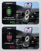 Wireless Car Charger, ZEEHOO DUOXX Dual Coils 15W Fast Charging Auto-Clamping - Image 2
