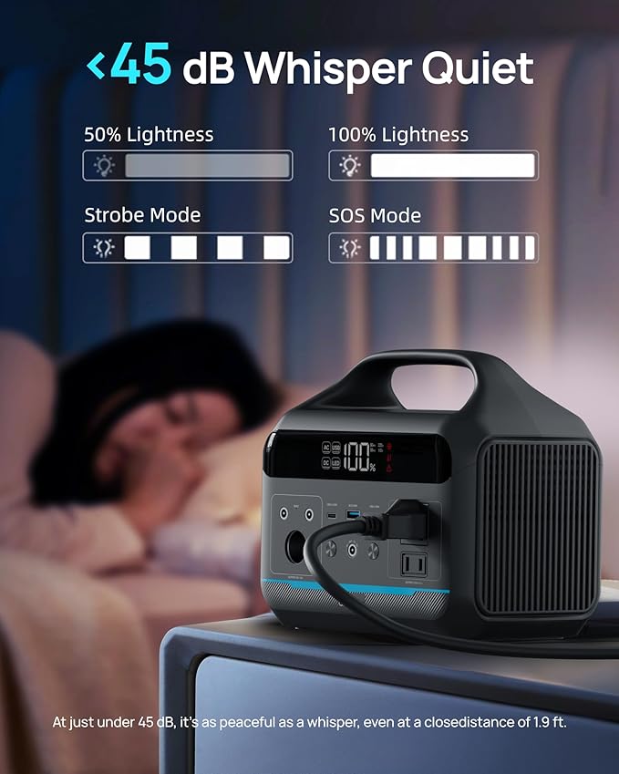 DARAN Portable Power Station 600W - 288Wh Solar Generator LiFePO4 Battery - Image 8