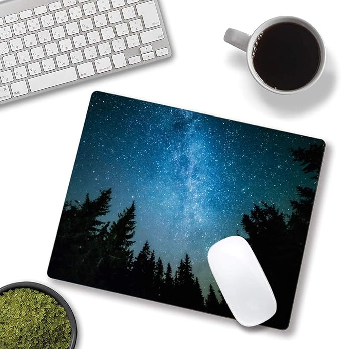 Milky Way Rises Over The Pine Trees Mouse Pad, Nature Mouse Pad, Custom Gaming - Image 4