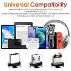 Magnetic Charging Cable, 540 Rotating Phone Charger 3 in 1 USB Cable Nylon - Image 6