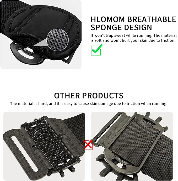 Wristband Phone Holder for Running, Forearm Armbands 360° Rotatable & - Image 5
