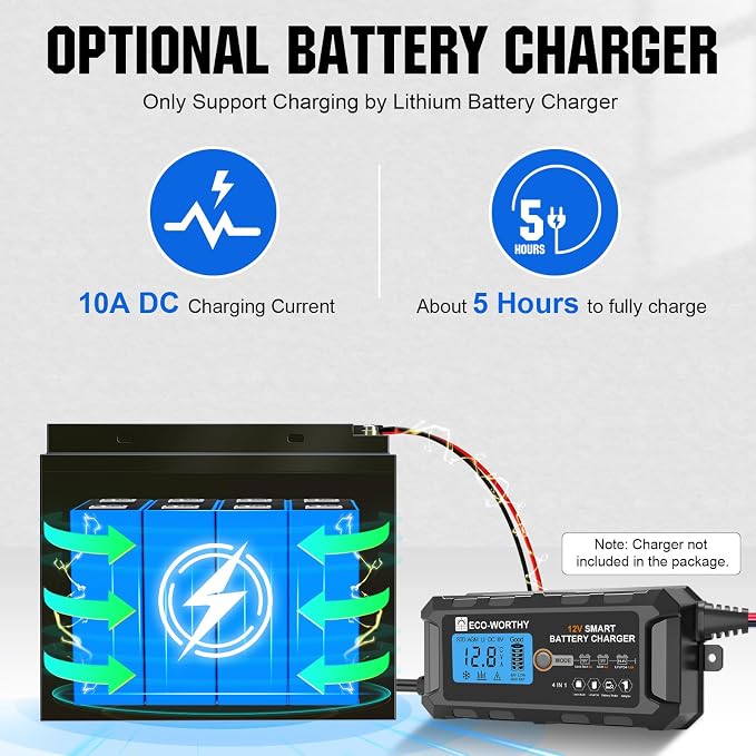 ECO-WORTHY 12V 50Ah Trolling Motor LiFePO4 Lithium Battery - Image 9