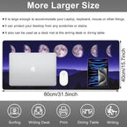 Mouse Pad, Large Moon Phases and Mountain Forest Desk Mat, Extended Non-Slip - Image 2