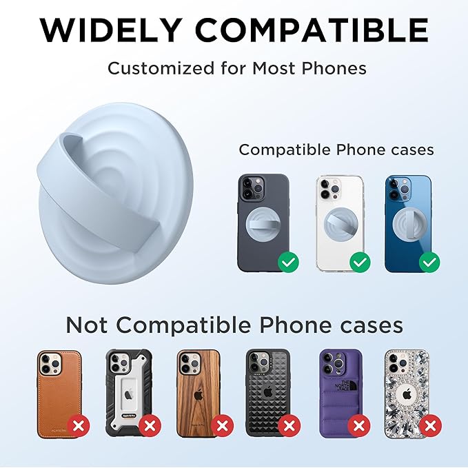 Magnetic Phone Ring Grip Holder, Silicone Finger Loop Grip, Compatible - Image 7