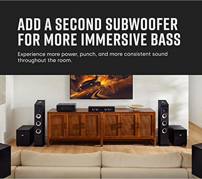 Polk Monitor XT10 Home Subwoofer, 100W Class D Amplification, Dolby Atmos - Image 3