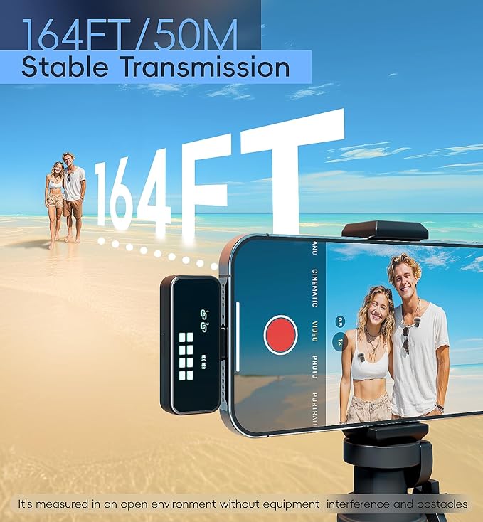 Microphone for iPhone with Charging Case Mini Microphone Wireless Lavalier USB - Image 5