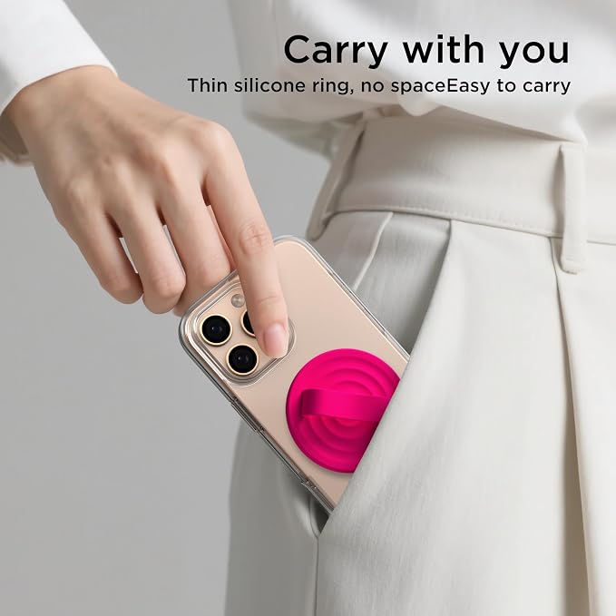 Magnetic Phone Ring Grip Holder, Silicone Finger Loop Grip, Compatible - Image 9