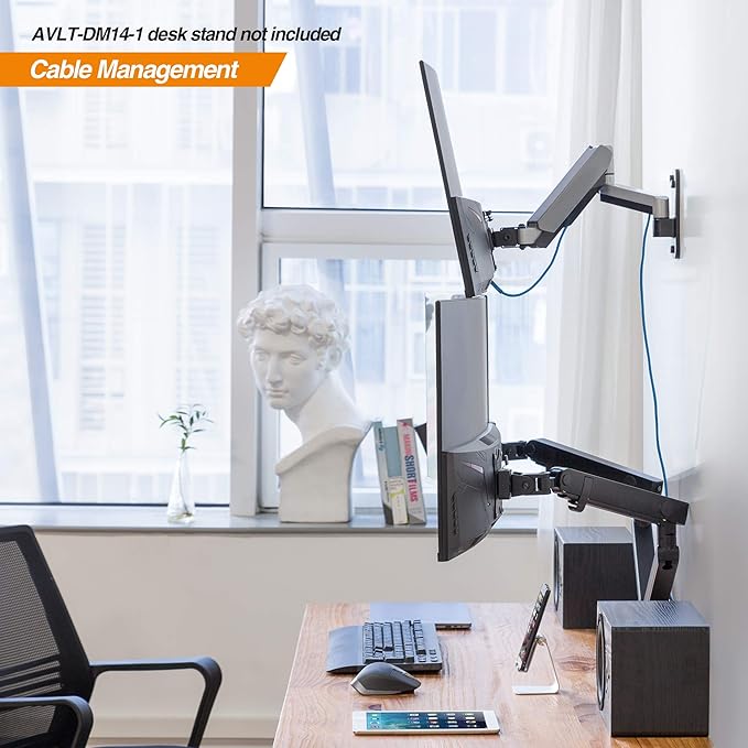 AVLT Single 13"-32" Monitor Wall Mount fits One Flat/Curved Computer Monitor - Image 5