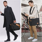 ESTARER Messenger Bag 17-17.3 Inch, Men's Computer Bag Water-resistant Canvas - Image 6