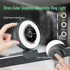Angetube Streaming Webcam with Microphone: 1080P 60FPS USB Web Cam with Ring - Image 2