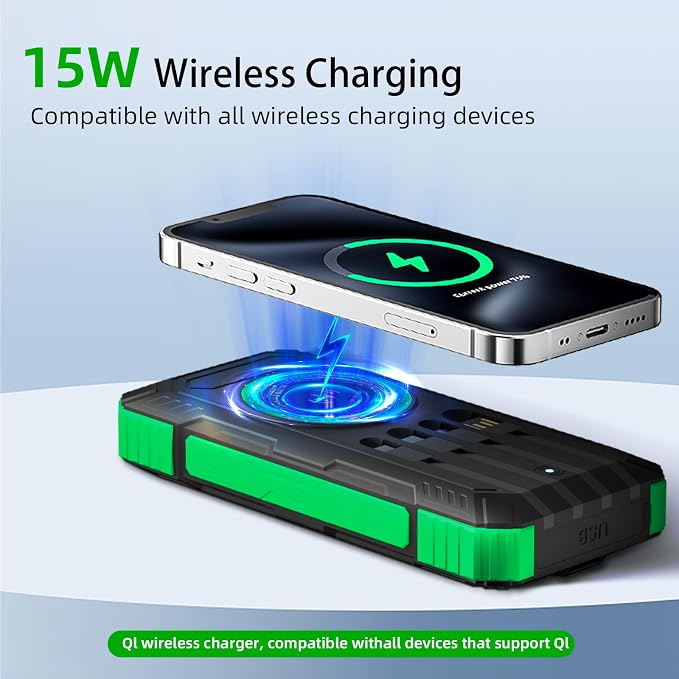 Solar Charger Power Bank 49800mAh Wireless Portable Phone Charger, 22.5W QC3.0 - Image 5