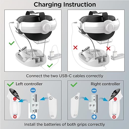 YOGES Charging Dock for Meta Quest 3S, Quest 3 Fast Charging Station - Image 3