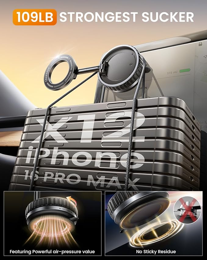 2026 Upgraded Vacuum Suction Cup Phone Mount - Image 3