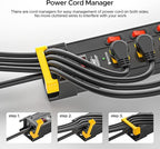 CRST 12 Outlets Long Power Strip, 9 FT Cord Metal Wall Mount Surge Protector - Image 4
