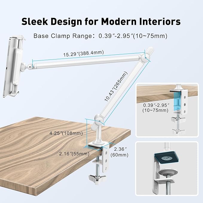 AboveTEK Tablet Stand Holder, Aluminum iPad Holder - Image 6