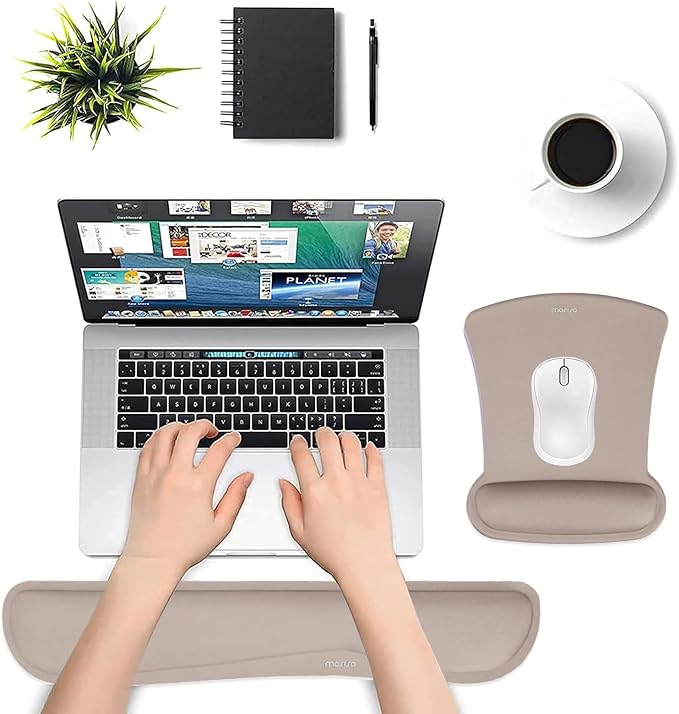 MOSISO Wrist Rest Support for Mouse Pad & Keyboard Set, Ergonomic Mousepad - Image 4