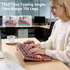 Wireless Keyboard and Mouse Combo, Magnetic Soft-Touch Wrist Rest, Round Keycaps - Image 5