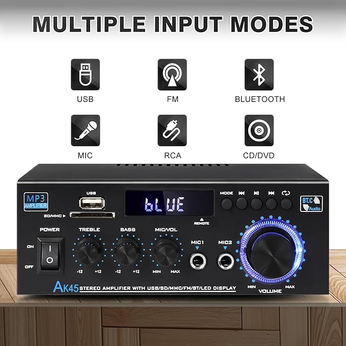 AK45 Stereo Receivers Amplifier Home Audio - Image 2