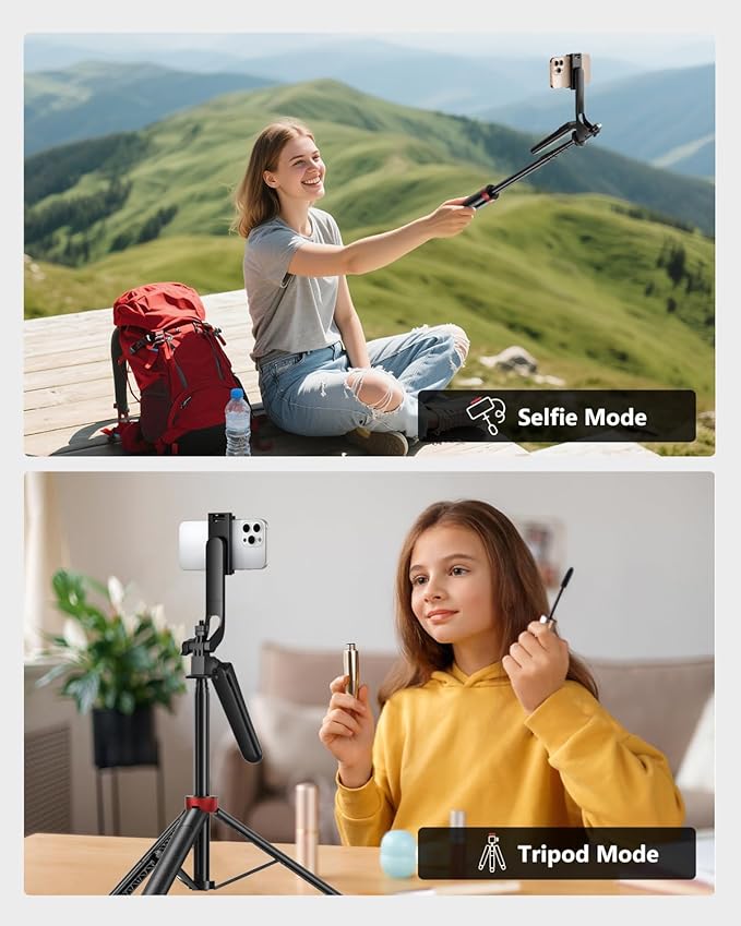 Aureday 72" Phone Tripod and Selfie Stick, Cell Phone Tripod Stand - Image 7
