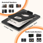 Metal Desktop Speaker Stands Pair, 15° Tilted Steel Tabletop Bookshelf Speaker - Image 6