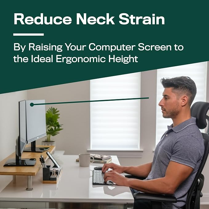 The Original Bamboo Dual Monitor Stand - Image 4