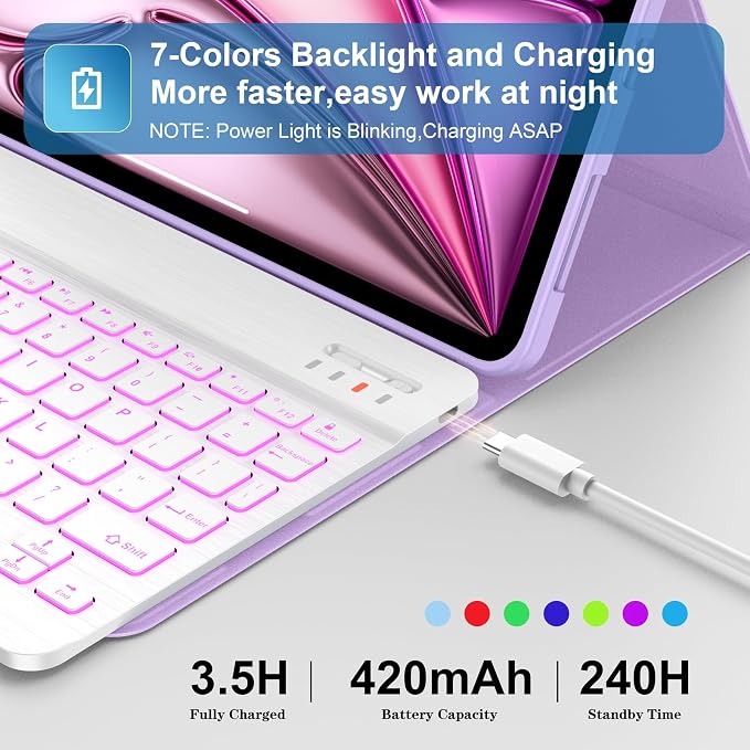 Supveco Keyboard Case for iPad Air 11 Inch, iPad Air 5th/4th Generation - Image 4