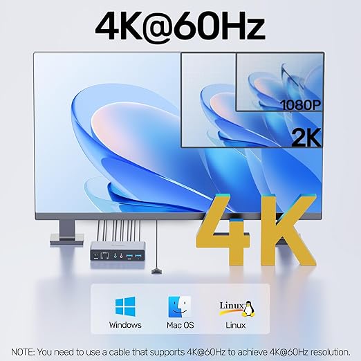 HDMI Displayport KVM Switch, 2 Computers 2 Monitors 4K@60Hz KVM Switcher Dual - Image 6