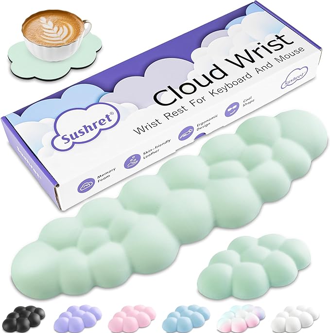 Cloud Wrist Rest Keyboard, Cloud Keyboard Wrist Pad Set by Sushret