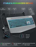 Wireless Keyboard and Mouse Backlits, Wrist Rest, LED Mouse, Rechargeable - Image 8