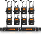 XTUGA RW2080 Wireless in Ear Monitor System 8 Bodypacks UHF IEM System by XTUGA