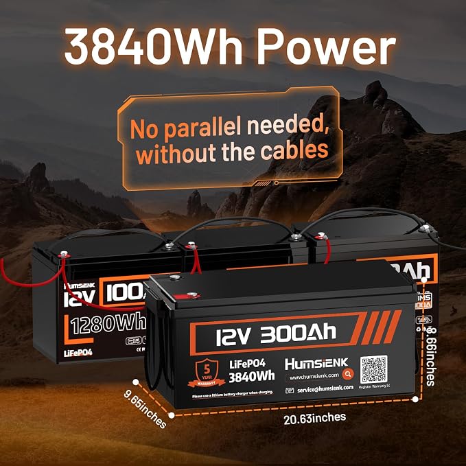 Bluetooth 12V 300Ah Battery LiFePO4 Lithium Built-in 100A BMS, 15000 Deep - Image 4
