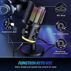 FIFINE Gaming PC Microphone, USB Streaming Microphone - Image 6