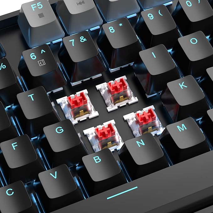 MageGee 75% Mechanical Gaming Keyboard, LED Blue Backlit, 87 Keys Compact TKL - Image 2