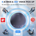 EMEET Bluetooth Speakerphone M3, Zoom Certified 4 AI Mics 360°Voice Pickup 18H - Image 2