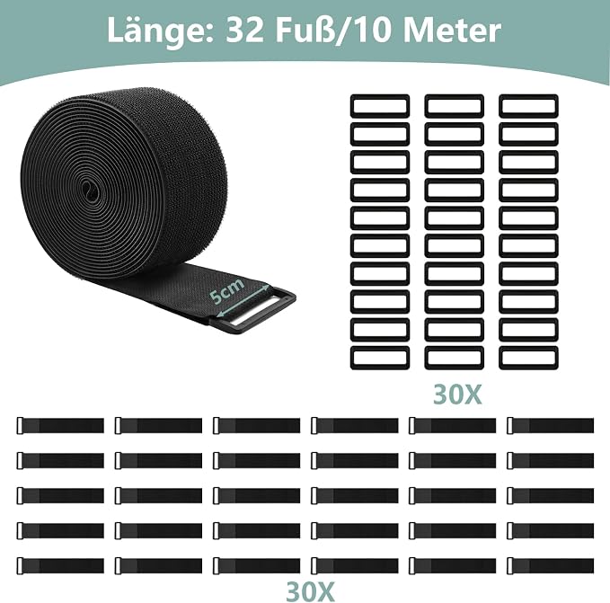 2In x 32Ft Cable Straps Heavy Duty - Image 2