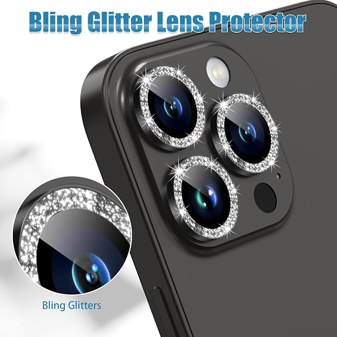 AGVEE 3+3 6 Pack for iPhone 15 Pro 6.1" / 15 Pro Max 6.7" Camera Lens Protector - Image 5