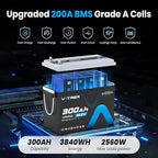 12V 300AH Low Temp Cutoff LiFePO4 Battery, Built in 200A BMS, Max 2560W Power - Image 3