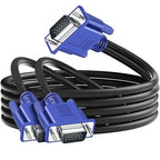 PASOW VGA Splitter Cable 1 Male to 2 Male Dual Monitor Y Adapter 1080P Full HD by PASOW