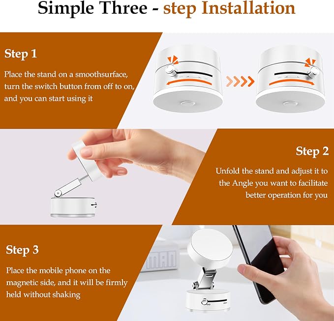 Foldable Vacuum Magnetic Suction Phone Holder, Retractable Magnetic Car - Image 2