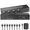 USB 3.0 HDMI KVM Switch 3 Monitors 4 Computers by Bcrokory