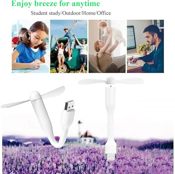 Mini USB Fan, Portable Pocket Fan USB-A Powered Little Cooler, Quiet Operation - Image 2