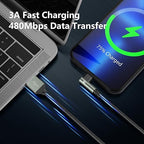 90 Degree iPhone Charger 6FT, 6Feet Right Angle Nylon Braided USB Lightning - Image 5