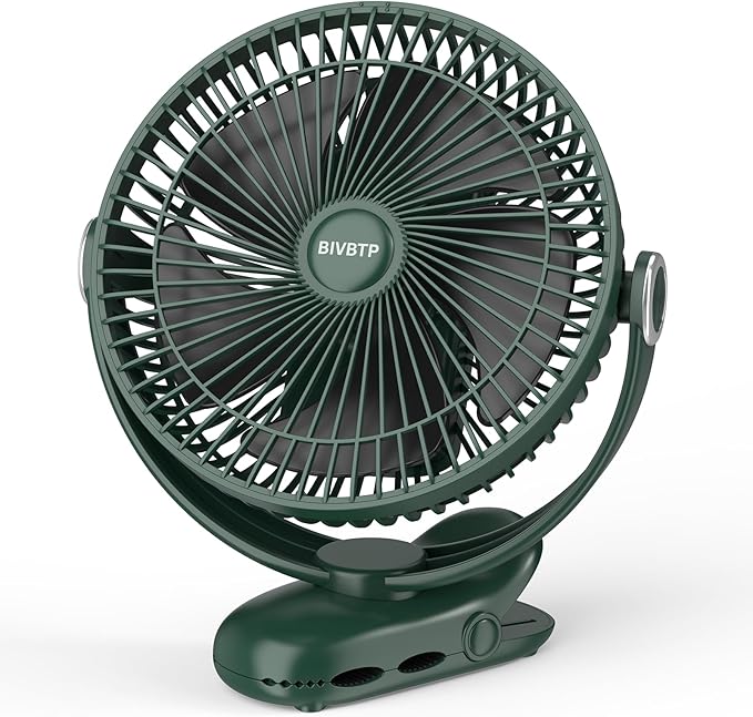 12000mAh Clip on Fan 30H Longest Runtime, 8in Portable Fan Rechargeable by BIVBTP